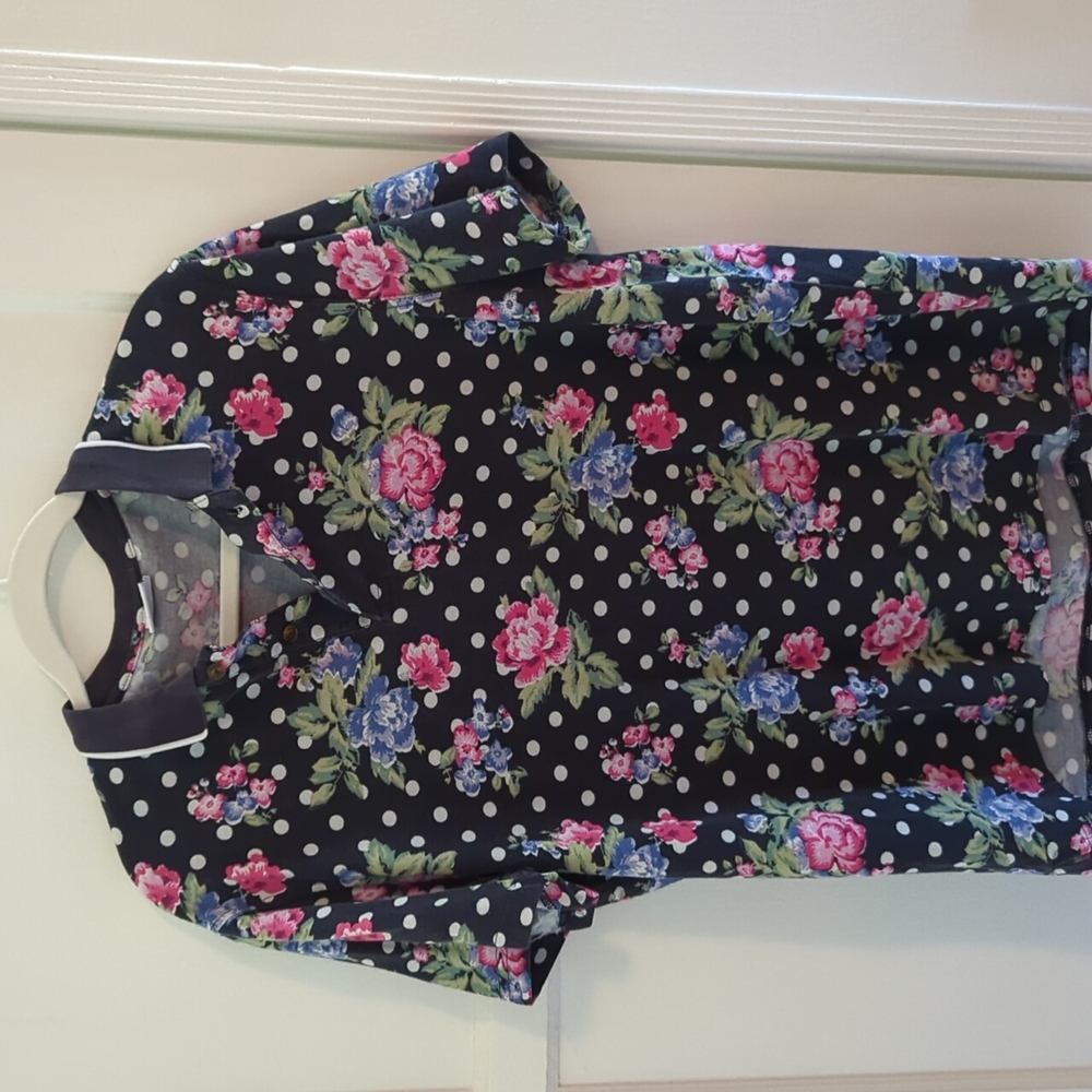 Urban outfitters floral polka dots Polo